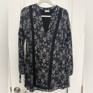 Gentle Fawn Navy Tunic Long Sleeve Mini Dress